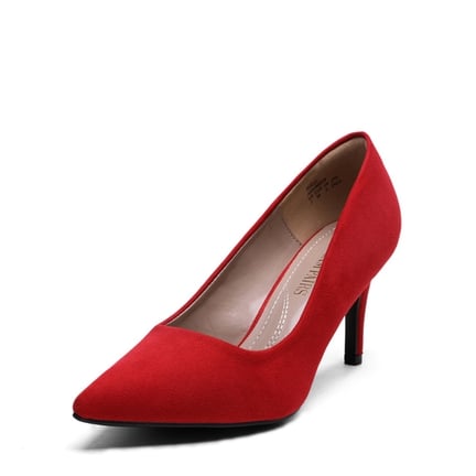 Red closed heels best sale